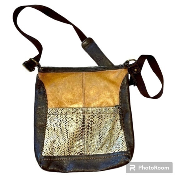 THE SAK | WOMENS THE SAK LEATHER & REPTILE ADJUSTABLE BROWN TONE CROSSBO… - Picture 1 of 11